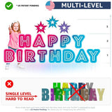 Happy Birthday Yard Signs with H Steel Stakes | 3-in-1 Multi-Level Stacking for Customized Styling